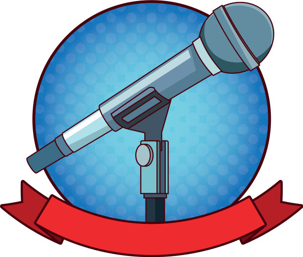 麦克风图标卡通圆形图标图片下载