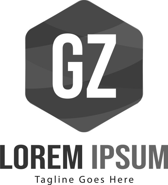 现代边框GZ字母logo模板图片下载