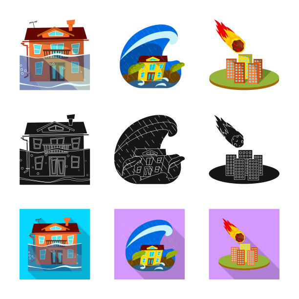 设计天气和遇险图标图片下载