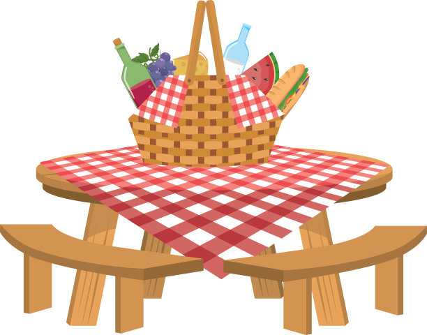 孤立野餐篮设计图片下载