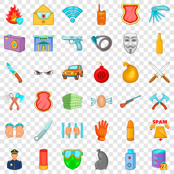 保护图标设置卡通风格图片下载