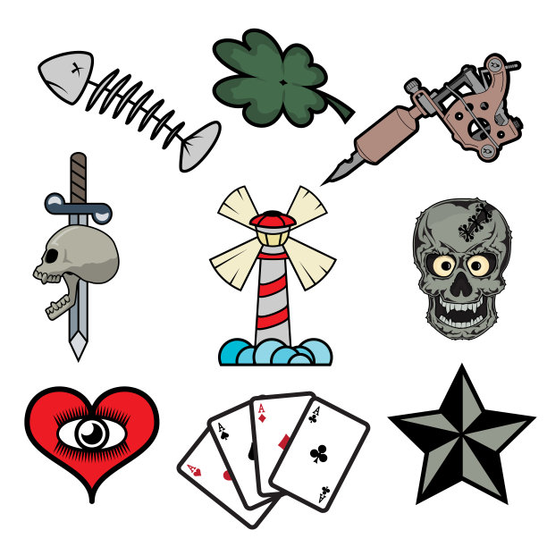 传统纹身风格设置纹身老派图片下载