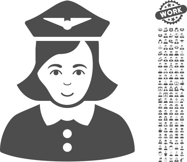 空姐图标与奖金图片下载