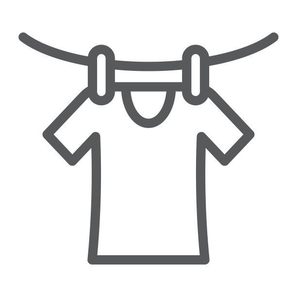 晾干线图标洗衣和晾干衣服标志图片下载