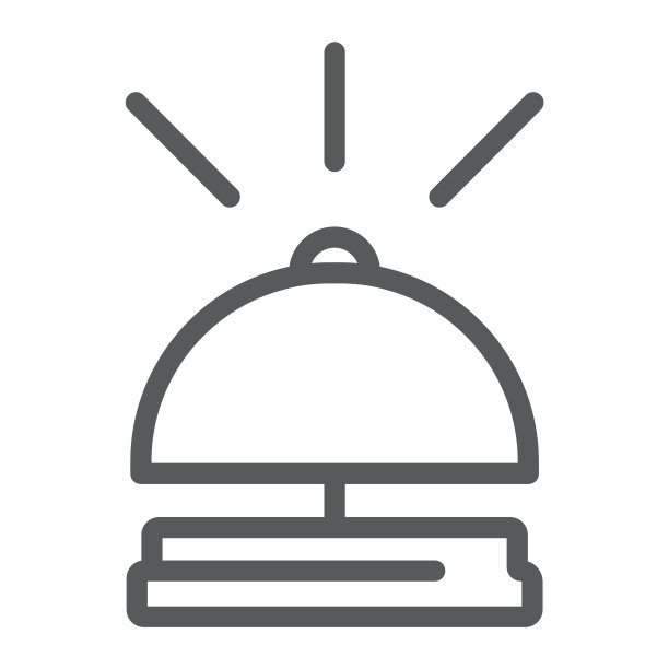 酒店铃线图标和电话接待标志图片下载