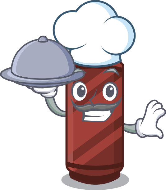 厨师与食物棕色蜡笔在卡通专栏图片下载