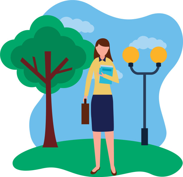 女商人站在公园里图片下载