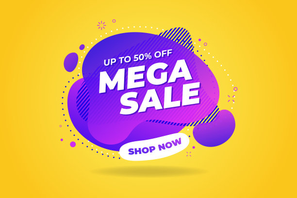 Mega sale横幅模板设计图片下载