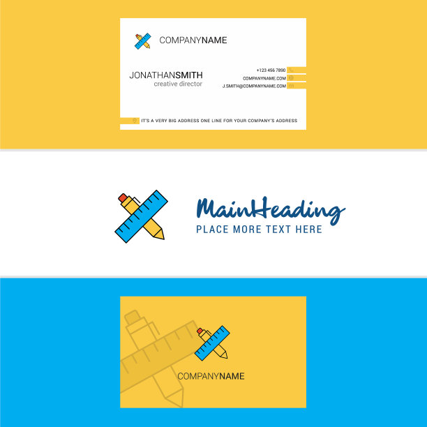 美丽的规模和钢笔标志和名片图片下载