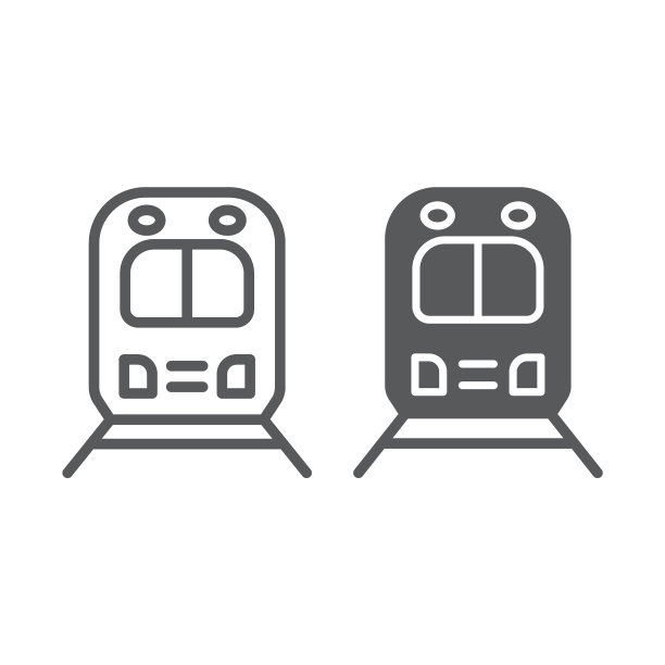 铁路旅行路线和标志图标，交通运输图片下载