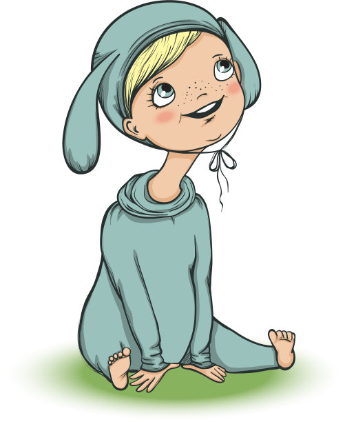 可爱的宝宝在兔子服装的角色图片下载