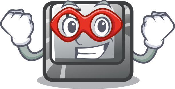 超级英雄按钮f隔离吉祥物图片下载