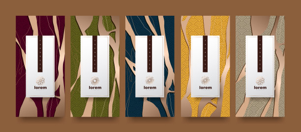 向量集包装模板日本的自然豪华或高档产品。标志设计具有新潮的线性风格。券、传单、小册子、壁纸。菜单书封面日本风格矢量插图。图片下载