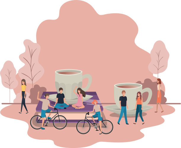 用杯咖啡和书把人们聚在一起图片下载