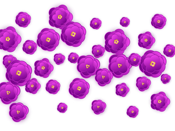 紫罗兰剪纸抽象的花背景图片下载