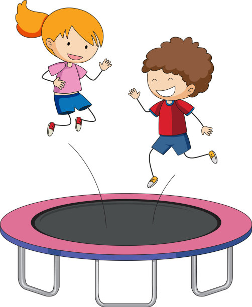 孩子们在蹦床上跳图片下载