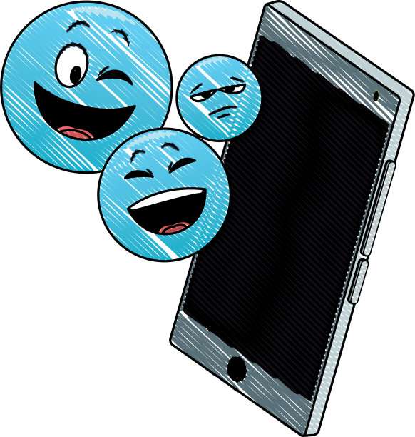 智能手机上的表情涂鸦图片下载