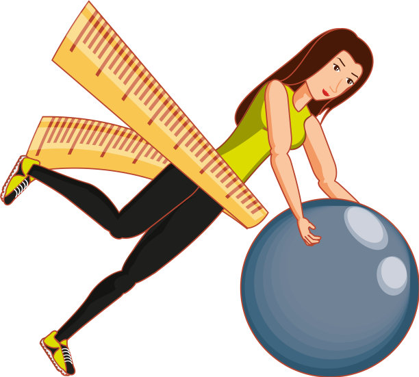 运动女性练习普拉提与测量图片下载