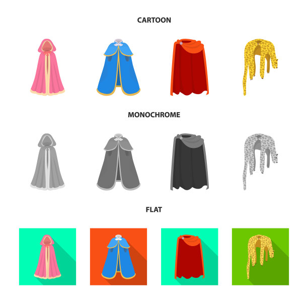 孤立物体材料和服装标志设置图片下载