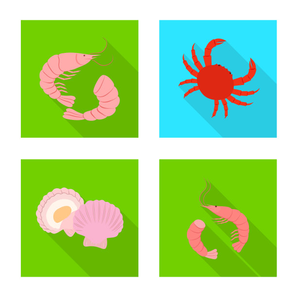 孤立的对象产品和海洋图标集图片下载