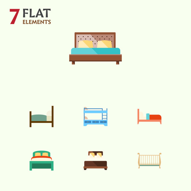 平装家具、床、床等图片下载
