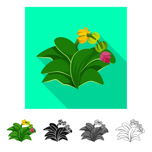 叶子和香蕉标志图片下载