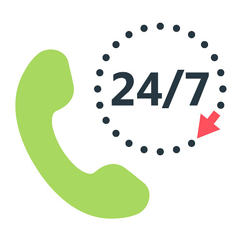 24/7全天候扁平图标支持服务和网站图片下载