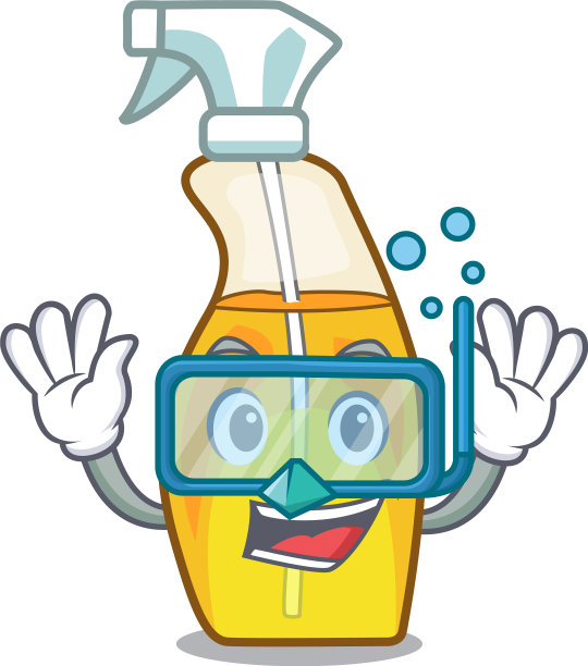 在一个卡通瓶子里潜水喷香水图片下载