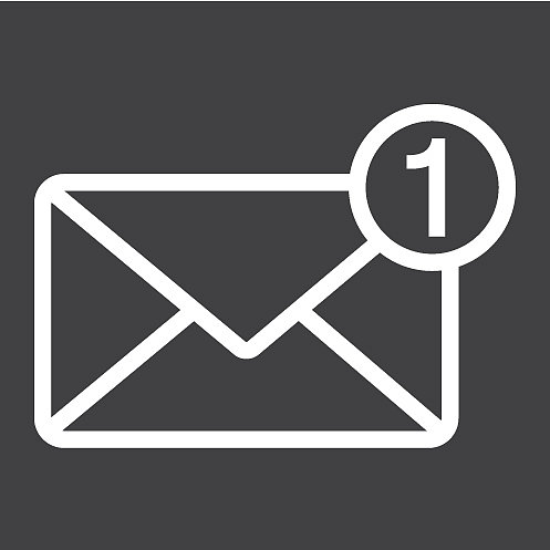 新消息提示线性图标：邮件及网站按钮图片下载