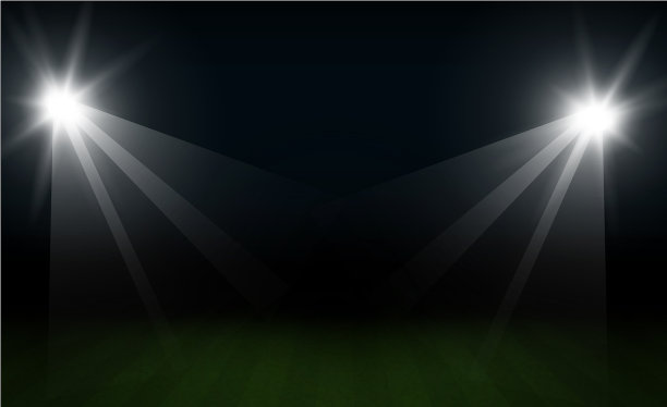 足球场和明亮的体育场灯光图片下载