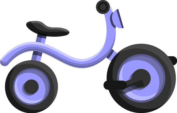 儿童三轮车图标卡通风格图片下载