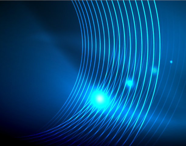 蓝色氖圆抽象出圆线图片下载