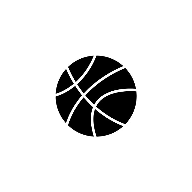 白色背景上的黑色篮球Web图标图片下载