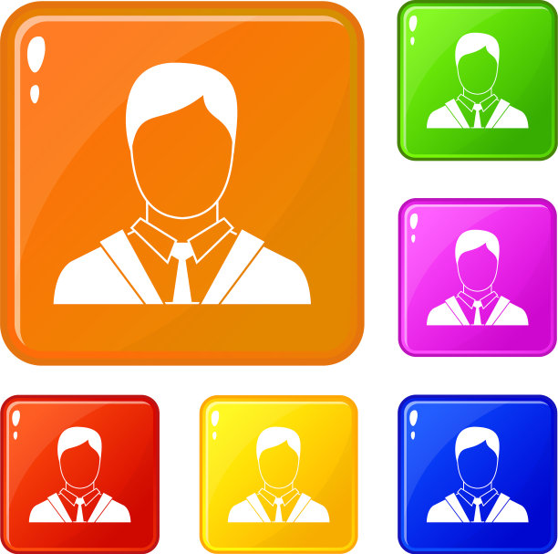 男人在商务套装图标设置颜色图片下载