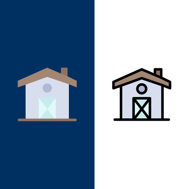 家房子加拿大图标平坦和线填充图标图片下载