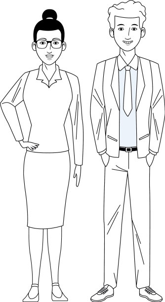 商业情侣化身黑白图片下载