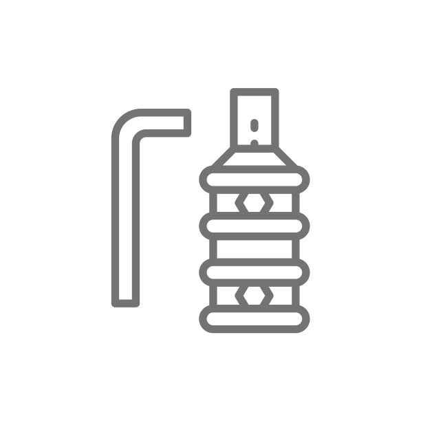 纹身机夹持器钢制手柄线性图标图片下载