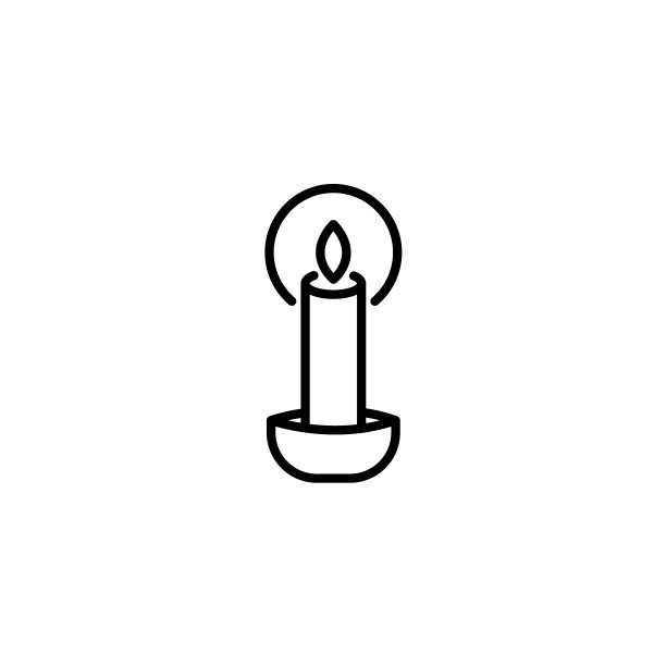 网页线图标蜡烛黑色在白色的背景图片下载