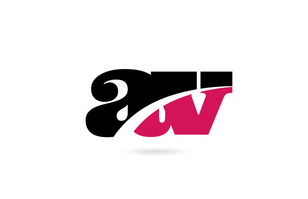 Av一个v粉色和黑色的字母组合图片下载