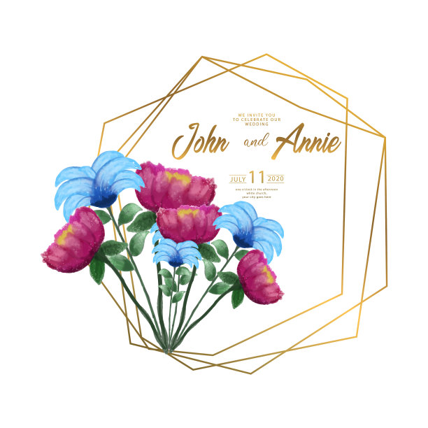 水彩花架抽象设计图片下载