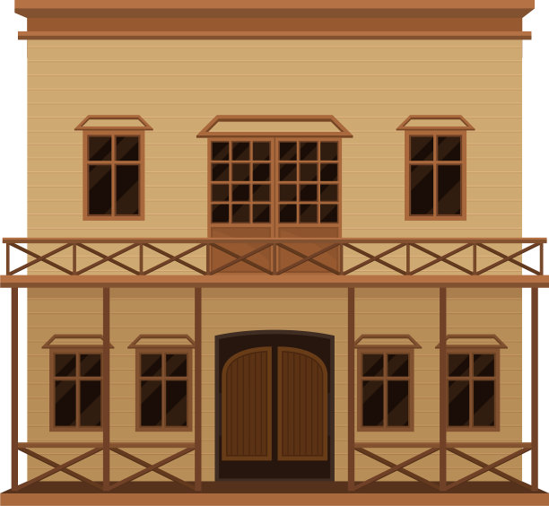 西式的大房子，木制摇摆门和图片下载