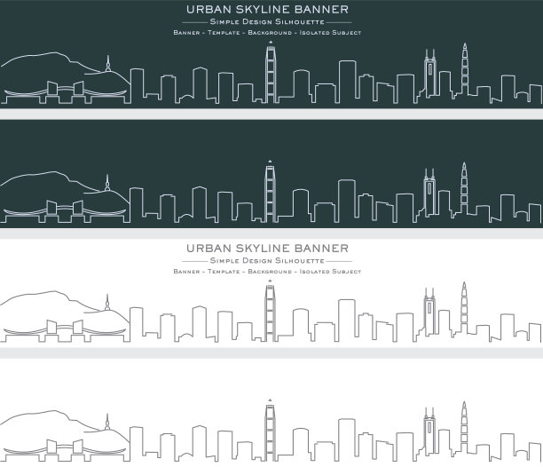 深圳单线天际线横幅图片下载