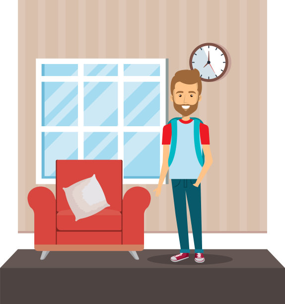 年轻人在客厅里图片下载