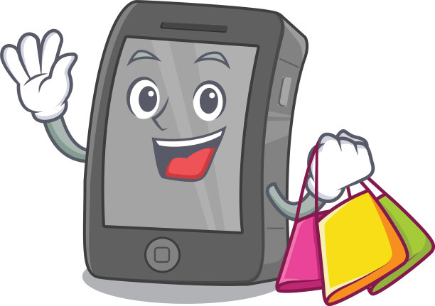 购物iPad孤立与角色图片下载