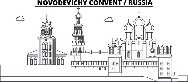 俄罗斯莫斯科新圣母修道院旅游闻名图片下载