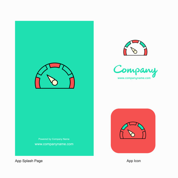 仪表公司标志应用程序图标和喷溅页面图片下载