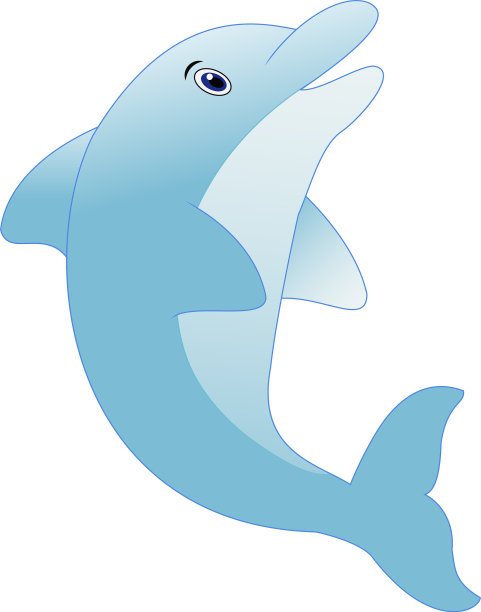站在海豚的卡通图片下载