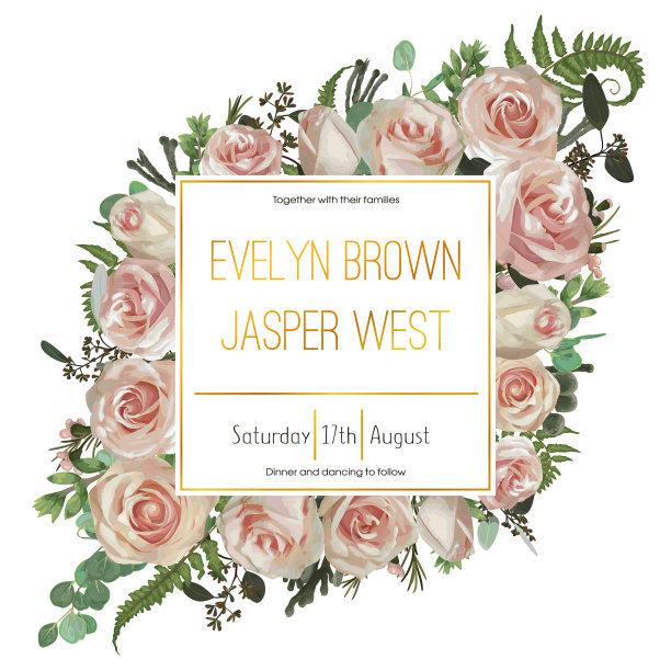 婚礼花邀请邀请卡图片下载
