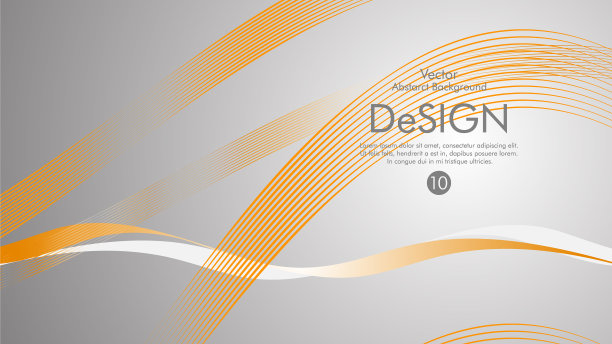 抽象背景与橙色波浪线与图片下载