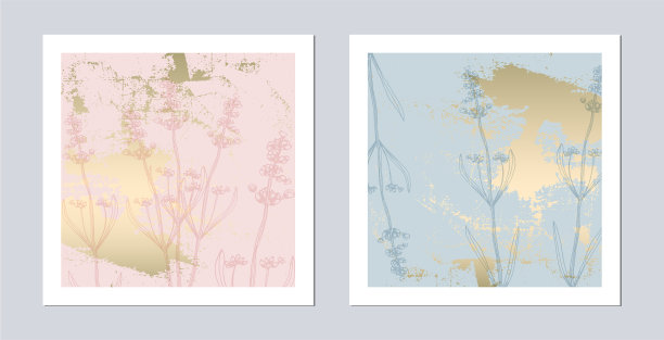 时尚浪漫淡雅淡蓝色金色套装图片下载